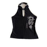 Summer New Vintage Halter Top With Buttoned Knots