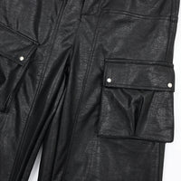 Men's Motorcycle Loose Wide-leg Leather Pants