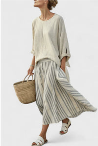 Loose Casual Womens Summer Cross-Border Fashion Beach Vacation Two-Piece Set