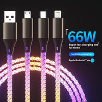 Colorful RGB Illuminating Data Cable Breathing Light Gradient PD66W