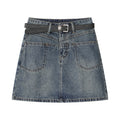 Design Sense Niche Buttocks Wrapped Denim Skirt