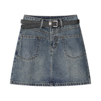 Design Sense Niche Buttocks Wrapped Denim Skirt