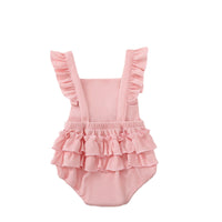 Baby Girl Red Bow Lace Romper