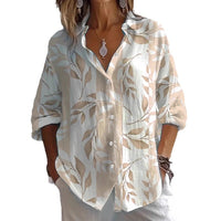 Spring Bestseller Women's Solid Color Linen Long Sleeve Casual Shirt