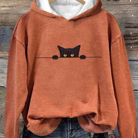 Womens Retro Jacquard Loose Crew-Neck Sweater