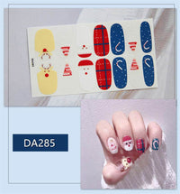 Full Nail Polish Film Net Red Stickers Christmas