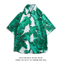 Men's Retro Hong Kong Style Short Sleeve Printed Shirt