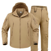 Soft Shell Shark Skin Windproof Waterproof Fleece-lined Camouflage Jacket For Men