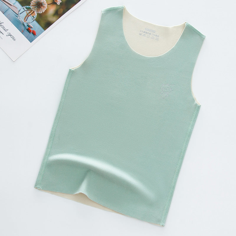 Children's Trackless Double Sided Brushed Sleeveless Undercoat