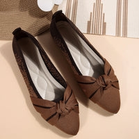 Womens Fashionable Slip-on Breathable Flat Shoes With A Bow