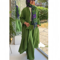 Womens Loose Long Cardigan And Casual Wide-Leg Pants Two-Piece Set
