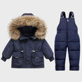 Down Jacket Thickened Set Boys And Girls New Two-piece Suit