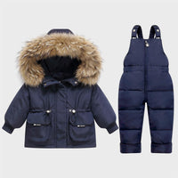 Down Jacket Thickened Set Boys And Girls New Two-piece Suit
