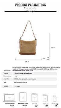Large Capacity Summer Seaside Vacation Beach Woven Straw Bag