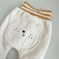 Padded Fleece Trousers High Waist Belly Protection Warm-keeping Pants Outer Wear