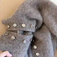 Thickened Lazy Zipper Collar Sweater Coat For Women