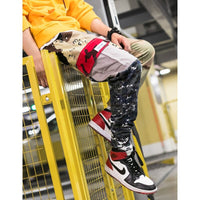 Autumn new day large size loose camouflage tooling men's elastic waist casual trousers