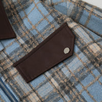 American Color-contrast Check Polo Collar Jacket Men's