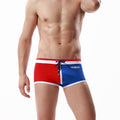 Men's Color Matching Boxer Swimming Trunks