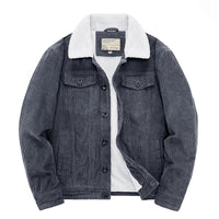 Mens Short, Fleece-lined, Insulated Cotton-padded Coat