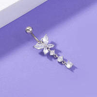 Women's Butterfly Zircon Umbilical Ring Piercing Jewelry