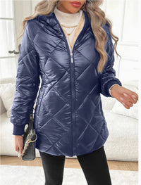 Rhombic Cotton-padded Jacket European And American Coat