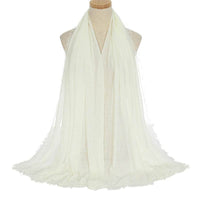 Pleated Viscose Yarn Monochrome Scarf Natural Wrinkled Cotton And Linen Burrs