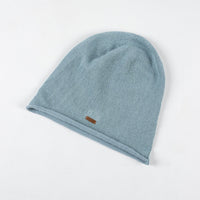 Breathable Knitted Linen Fisherman Hat With A Leather Patch Label