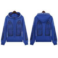 Washed And Distressed Sweatshirt With Heavy-duty Classic Print