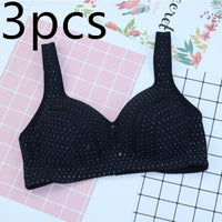New Bra Cotton Bowl Thin Vest Style Middle-Aged And Elderly Adjustable Large Size Vest Style Big Cup Underwear Without Steel Ring
