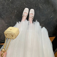 Women's Fashionable Retro Square-Toe Double-Breasted Sandals