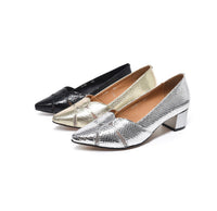Stylish Chunky-heel Peep-toe Pointed-toe Versatile Low-heeled Womens Shoes