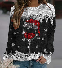 Thick Needle Digital Printing Men's Round Neck Sweater