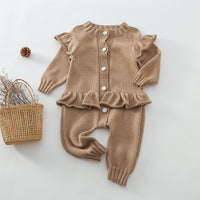 Infant Long Romper Pure Cotton Woolen Bodysuit