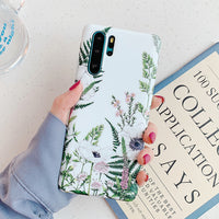 Green leaf pattern phone case