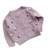 Trendy Round Neck Purple Sweater