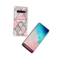 Marble splicing geometric electroplated mobile phone case