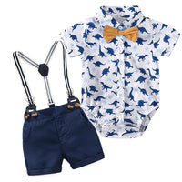 Baby Boy Summer New Short Sleeved Kazakhstan Shorts Suit Boy European And American Gentleman Dress