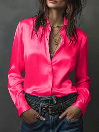 Women's Western-style Resort Casual Satin Best-selling Shirt