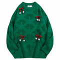 Bowknot Flocking Three-dimensional Decoration Couple Christmas Sweater