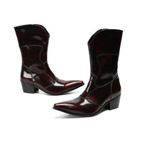New British style Korean fashion high top boot leather