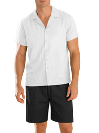Mens Commuter Casual Button-Down Short-Sleeve Shirt Set
