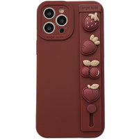 Wristband Burgundy Strawberry Silicone Phone Case