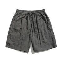 Retro Waterproof Solid Color Sports Ice Silk Shorts Loose Wide Leg