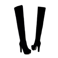 Thick-heeled High-heeled Frosted Waterproof Platform Over-the-knee Boots