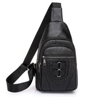 Simple Chest PU Soft Leather Textured Shoulder Bag