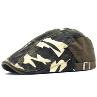 Men's Camouflage Washed Cotton Flat Brim Beret