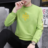 Round Neck Sweater Chinese Style Men's Crane Embroidery Bottoming Shirt
