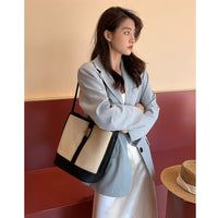 Large Capacity  Women's Cowhide Bucket Shoulder Bag