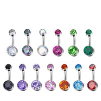 Double-headed Zircon Puncture Internal Thread Titanium Alloy Navel Stud
